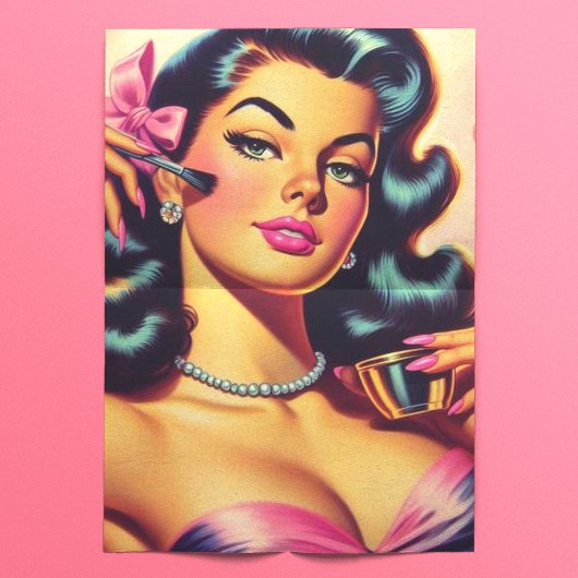 Schattige Make Up Meisje Tissuepapier