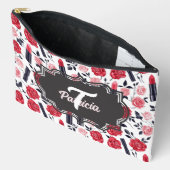 Schattige make-uppatroon Monogram toevoegen Etui (Open)