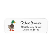 Schattige Mallard Duck Return-adres Etiket (Voorkant)