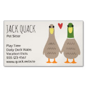 Schattige Mallard Ducks Paar Holding Handen | Grap Magnetisch Visitekaartje (Voorkant)