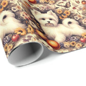 Schattige Maltees Cadeaupapier (Rol Hoek)