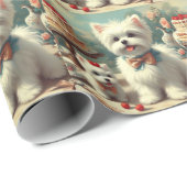 Schattige Maltees puppy schilderij Cadeaupapier (Rol Hoek)