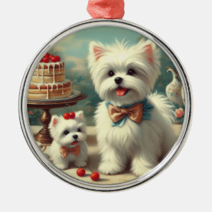 Schattige Maltees puppy schilderij Metalen Ornament