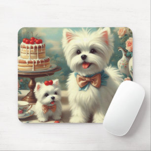 Schattige Maltees puppy schilderij Muismat
