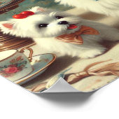 Schattige Maltees puppy schilderij Poster (Hoek)