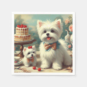 Schattige Maltees puppy schilderij Servet