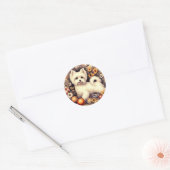 Schattige Maltees Ronde Sticker (Envelop)