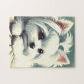  Schattige Maltees schilderij Legpuzzel (Horizontaal)