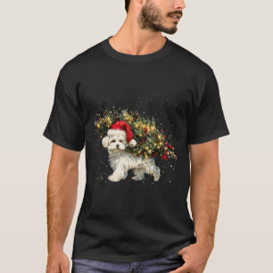 Schattige Maltese Hond In Een Kerstboom Voor Manne T-shirt