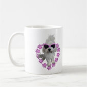 Schattige Maltese hond met roze zonnebril Koffiemok (Links)