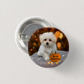 Schattige Maltese puppie viert Halloween Ronde Button 3,2 Cm (Voorkant /achterkant)