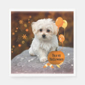 Schattige Maltese puppy Celebrates Halloween Servet (Voorkant)