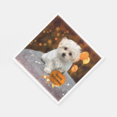 Schattige Maltese puppy Celebrates Halloween Servet (Hoek)