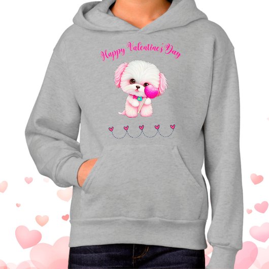 Schattige Maltese puppy Happy Valentine Dag