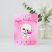 Schattige Maltese puppy Happy Valentine Dag Briefkaart (Staand voorkant)