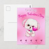Schattige Maltese puppy Happy Valentine Dag Briefkaart (Voorkant / Achterkant)