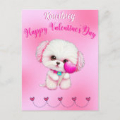 Schattige Maltese puppy Happy Valentine Dag Briefkaart (Voorkant)