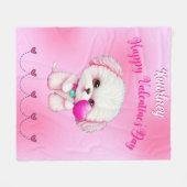 Schattige Maltese puppy Happy Valentine Dag Fleece Deken (Voorkant (Horizontaal))