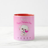 Schattige Maltese puppy Happy Valentine Dag Mok (Midden)
