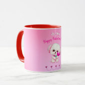 Schattige Maltese puppy Happy Valentine Dag Mok (Voorkant links)