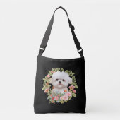 Schattige Maltese puppy in Bloom, Maltees Hondenli Crossbody Tas (Voorkant)