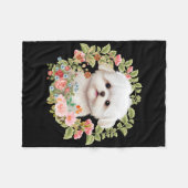 Schattige Maltese puppy in Bloom, Maltees Hondenli Fleece Deken (Voorkant (Horizontaal))