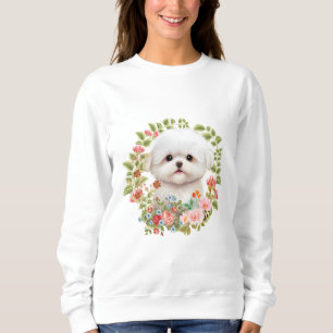 Schattige Maltese puppy in Bloom, Maltees Hondenli Trui