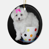 Schattige Maltese puppy Keramisch Ornament (Links)