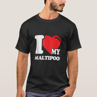 Schattige Maltipoo Puppy Lover Dog Mam Of Papa Des T-shirt