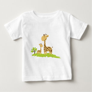 Schattige mam & Baby Giraffe Groen en Geel