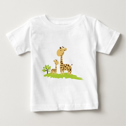 Schattige mam & Baby Giraffe Groen en Geel (Voorkant)