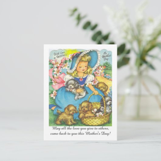 Schattige  Mam Dag Briefkaart (Staand voorkant)