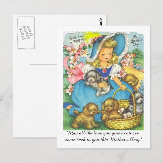 Schattige  Mam Dag Briefkaart (Voorkant / Achterkant)