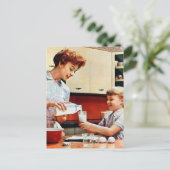 schattige mam Daughter retro  melk Briefkaart (Staand voorkant)