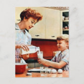 schattige mam Daughter retro  melk Briefkaart (Voorkant)