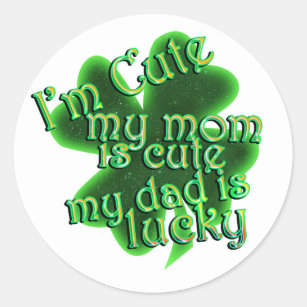 Schattige Mam Lucky Pap St. Patrick's Day Ronde Sticker