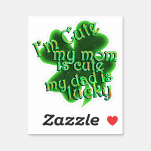Schattige Mam Lucky Pap St. Patrick's Day Sticker