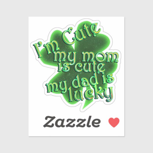 Schattige Mam Lucky Pap St. Patrick's Day Sticker (Vel)