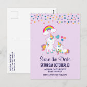 Schattige Mama & Baby Eenhoorn Magisch Save the Da Briefkaart (Voorkant / Achterkant)