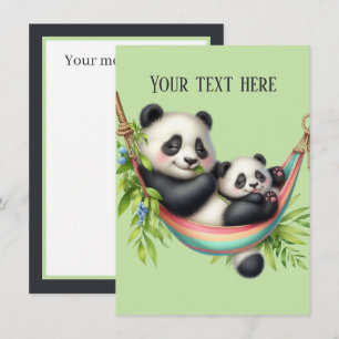 Schattige Mama baby panda beer bericht toevoegen Notitiekaartje