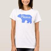 Schattige Mama beer blauw design moederdag cadeau T-shirt (Voorkant)
