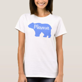 Schattige Mama beer blauw design moederdag cadeau T-shirt