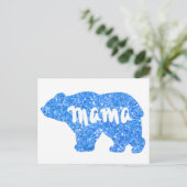 Schattige Mama beer blauw sprankelend ontwerp voor Briefkaart (Staand voorkant)