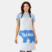 Schattige Mama beer blauw sprankelend ontwerp voor Schort (Gedragen)