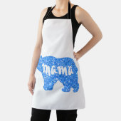 Schattige Mama beer blauw sprankelend ontwerp voor Schort (Insitu)