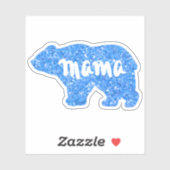 Schattige Mama beer blauw sprankelend ontwerp voor Sticker (Vel)