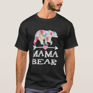 Schattige Mama Beer Bloemen Moederdag Familie Vrou T-shirt