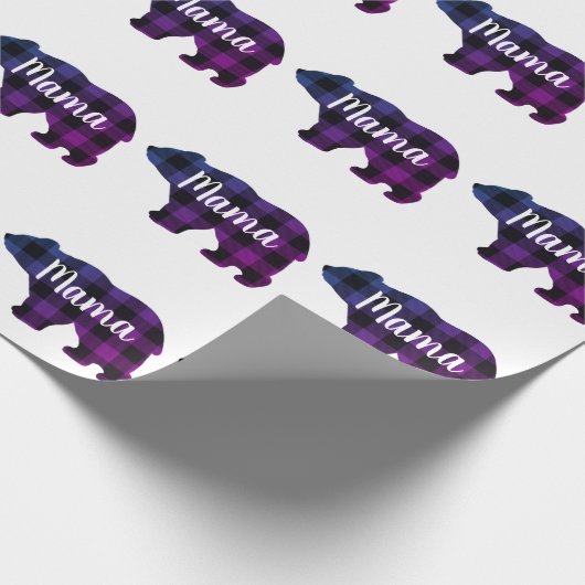 Schattige Mama beer design moederdag cadeau Cadeaupapier (Hoek)