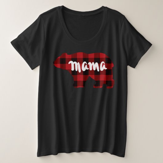 Schattige Mama beer design moederdag cadeau Grote Maat T-shirt (Design voorkant)