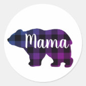 Schattige Mama beer design moederdag cadeau Ronde Sticker (Voorkant)